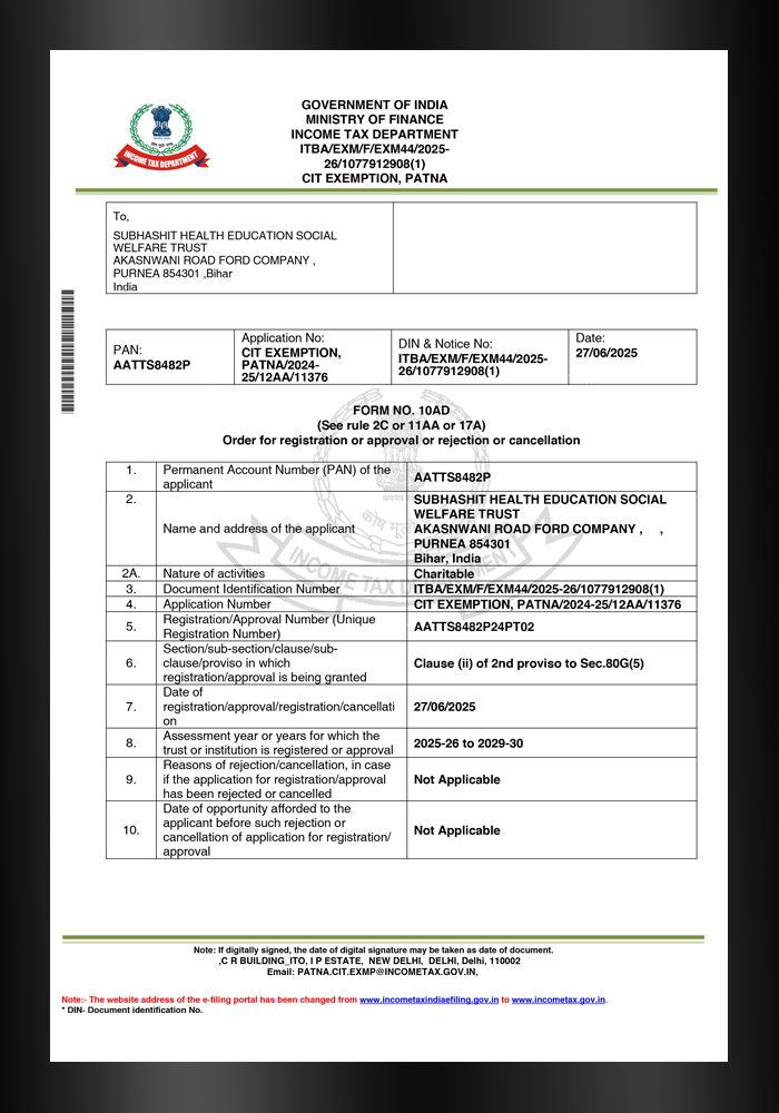 80G Regular Certificates